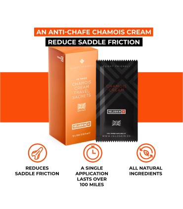 Crema badana VELOSKIN CHAMOIS CREAM SACHET TRAVEL PACK 10x10ml