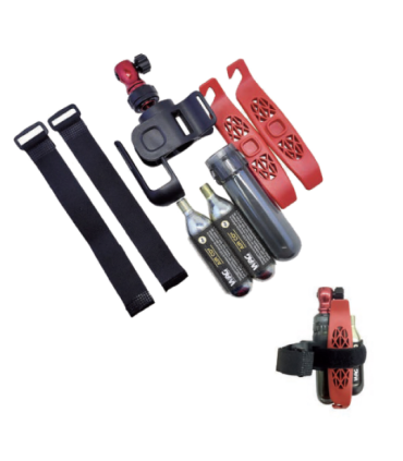 Kit CO2 +2 CARTUCHOS CO2 16GR + 2 DESMONTABLES WAG 2 VELCROS DE SEGURIDAD+ SOPORTE CUADRO