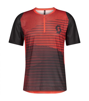 Maillot SCOTT TRAIL VERTIC ZIP RED FIRE DARK GREY