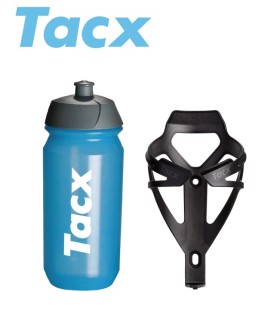 Pack Portabidón Tacx® Deva NEGRO MATE BIDÓN SHIVA AZUL 500ml