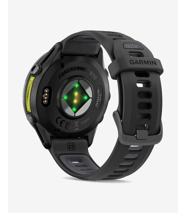Garmin Forerunner 970 sensor óptico frecuencia cardíaca y monitor salud trasero