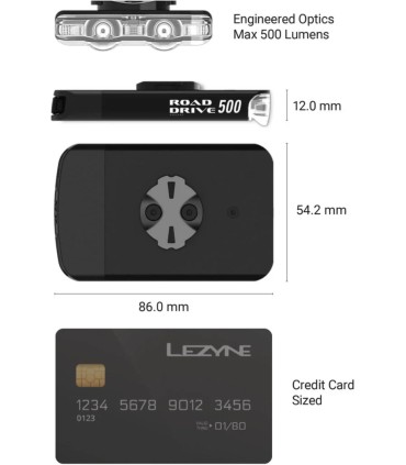 Lezyne Road Drive 500 - Luz delantera LED USB-C 500 lúmenes