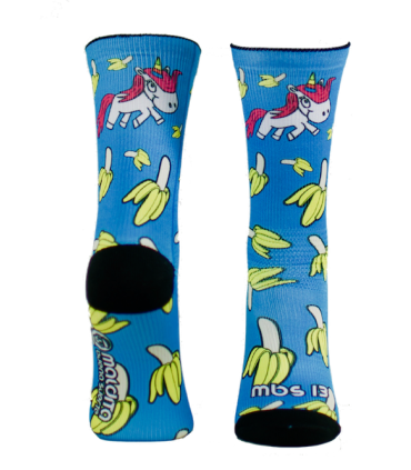Calcetines SoftAir Valwindcycles - PLÁTANOS DE UNICORNIO - AZUL