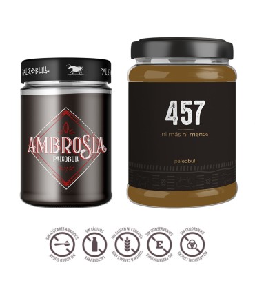 PACK Crema PALEOBULL AMBROSÍA - CREMA DE CACAHUETE NATURAL